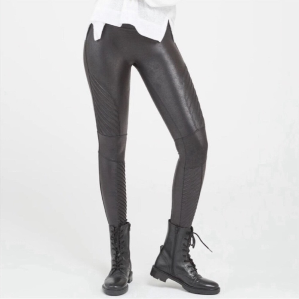 SPANX Faux Leather Moto Leggings